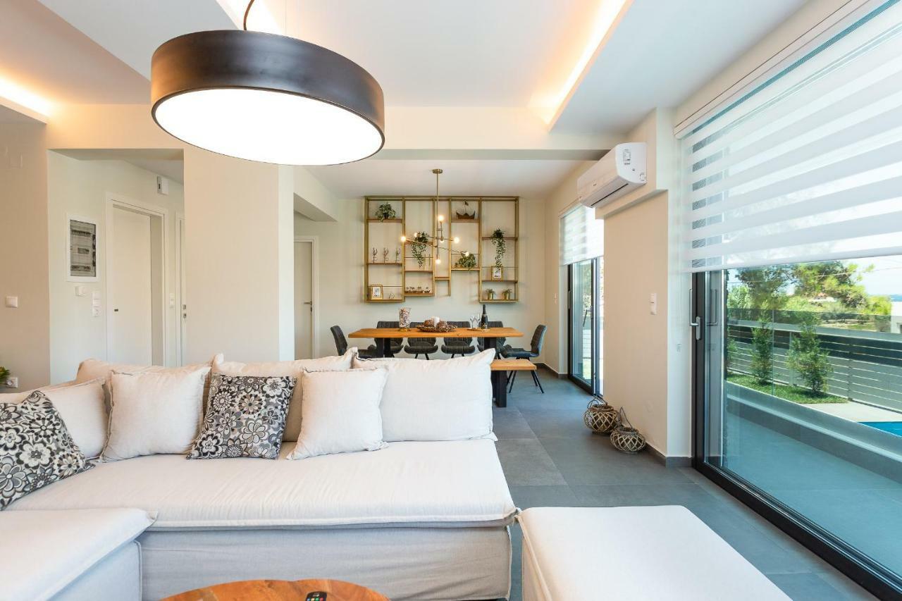 Nisos Villa, Pool & Heated Spawhirlpool, Walking To Beach, By Thinkvilla Sfáka Exteriör bild
