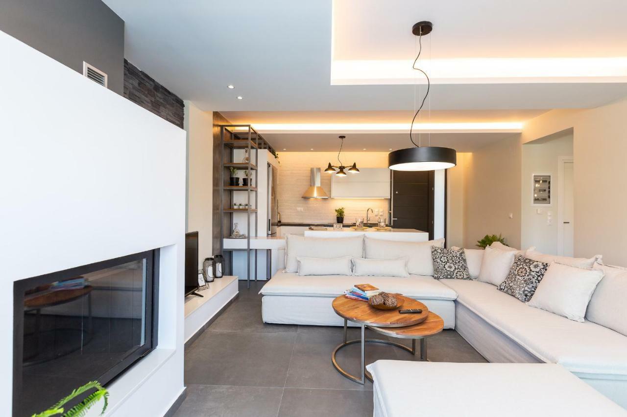 Nisos Villa, Pool & Heated Spawhirlpool, Walking To Beach, By Thinkvilla Sfáka Exteriör bild